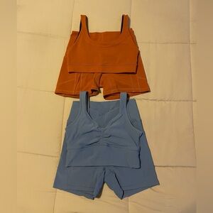 Til You Collapse Orange and Blue Activewear Sets